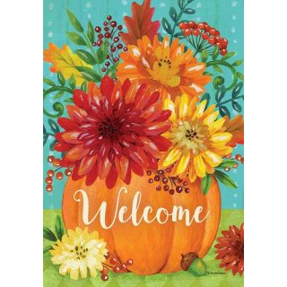 Pumpkin & Mums Flag | Fall, Welcome, Floral, Decorative, Flags