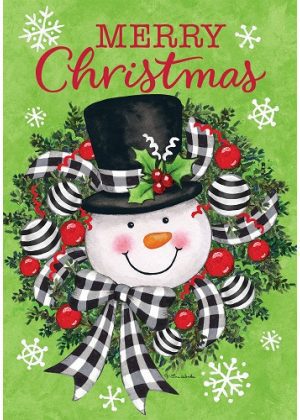 Snowman Wreath Flag | Christmas, Snowman, Decorative, Flags