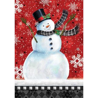 Snowman on Red Flag | Snowman, Winter, Decorative, Lawn, Flag