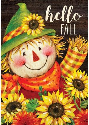 Sunflower Scarecrow Flag | Fall, Inspirational, Decorative, Flags