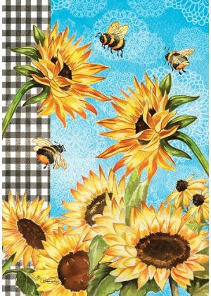 Sunflowers & Bees Flag | Fall, Farmhouse, Floral, Decorative, Flag