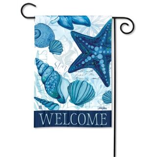 Blue Seashells Garden Flag | Nautical, Welcome, Garden, Flags