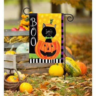 Boo Kitty Garden Flag | Halloween, Decorative, Yard, Garden, Flag