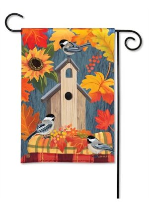 Fall Birdhouse Garden Flag | Fall, Bird, Cool, Yard, Garden, Flags