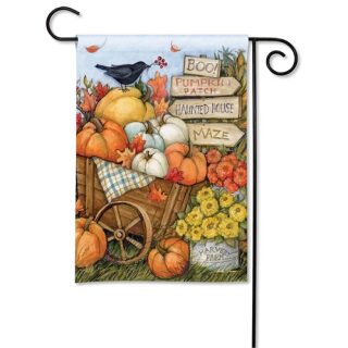 Fall Wheelbarrow Garden Flag | Fall, Floral, Bird, Garden, Flags