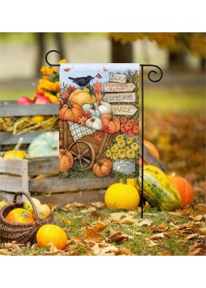 Fall Wheelbarrow Garden Flag | Fall, Floral, Bird, Garden, Flags