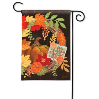 Grapevine Wreath Garden Flag | Fall, Decorative, Garden, Flags