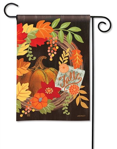 Grapevine Wreath Garden Flag | Fall Flags | Garden Flags