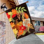 Grapevine Wreath House Flag | Fall, Floral, Outdoor, House, Flags