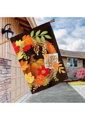 Grapevine Wreath House Flag | Fall, Floral, Outdoor, House, Flags