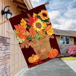 Harvest Terra Cotta House Flag | Fall, Floral, Outdoor, House, Flag