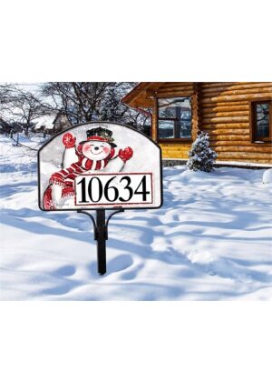 Sledding Snowman Yard Sign | Yard Signs | Address Plaques