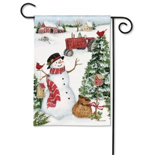 Snowman on the Farm Garden Flag | Christmas, Snowman, Flags