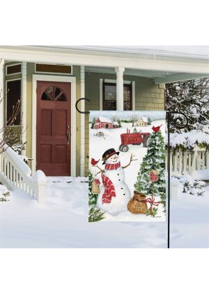 Snowman on the Farm Garden Flag | Christmas, Snowman, Flags