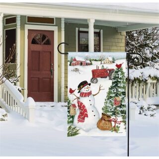 Snowman on the Farm Garden Flag | Christmas, Snowman, Flags