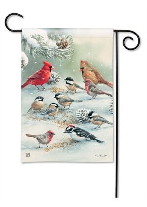 Winter Bird Feeding Garden Flag | Winter, Bird, Yard, Garden, Flag