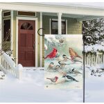 Winter Bird Feeding Garden Flag | Winter, Bird, Yard, Garden, Flag