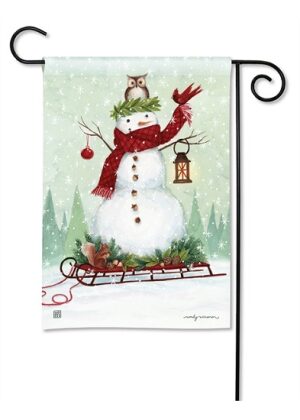 Woodland Friends Garden Flag | Christmas, Snowman, Cool, Flags