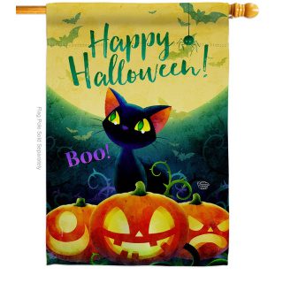 Cute Black Cat House Flag | Halloween, Two Sided, House, Flags
