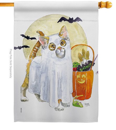 Ghost Cat House Flag | Halloween, Double Sided, House, Flags