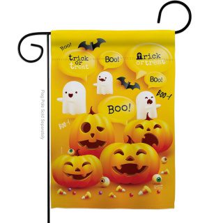 Ghosts and Pumpkins Garden Flag | Halloween, Cool, Garden Flag