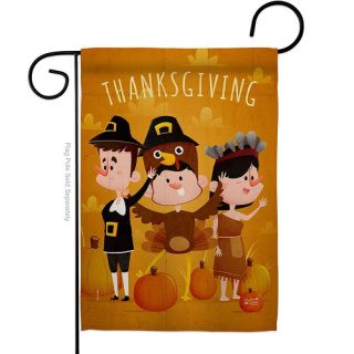 Pilgrims Thanksgiving Garden Flag | Thanksgiving, Garden, Flags