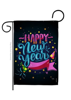 Popping Happy New Year Garden Flag | New Year's, Garden, Flags