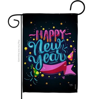 Popping Happy New Year Garden Flag | New Year's, Garden, Flags