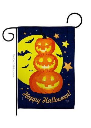 Pumpkin Trio Garden Flag | Halloween, Two Sided, Garden, Flags