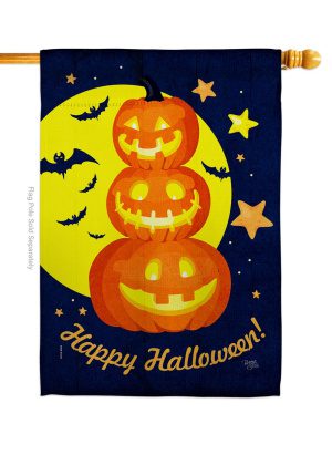 Pumpkin Trio House Flag | Halloween, Double Sided, House, Flags
