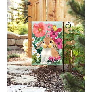 Bunny Love Garden Flag | Animal, Floral, Spring, Garden, Flags