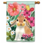 Bunny Love House Flag | Spring, Animal, Floral, House, Flags