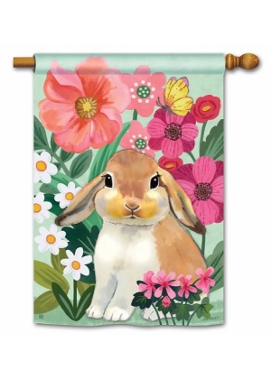 Bunny Love House Flag | Spring, Animal, Floral, House, Flags