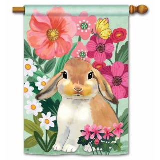Bunny Love House Flag | Spring, Animal, Floral, House, Flags