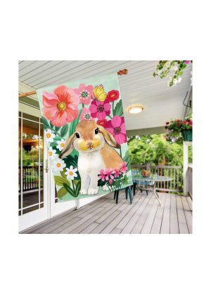 Bunny Love House Flag | Animal, Floral, Spring, House, Flags