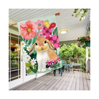 Bunny Love House Flag | Animal, Floral, Spring, House, Flags