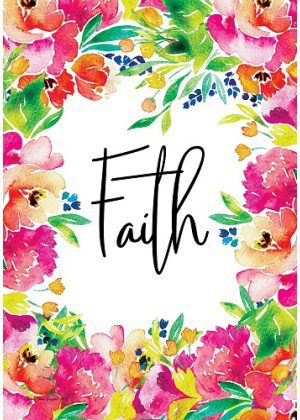 Faith Flag | Inspirational, Double Sided, Floral, Decorative, Flags