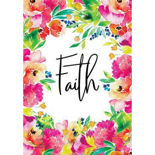Faith Flag | Inspirational, Double Sided, Floral, Decorative, Flags