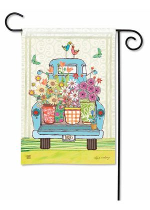 Flower Truck Garden Flag | Spring, Floral, Bird, Garden, Flags