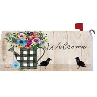 Gingham Watering Can Mailbox Cover | Mailbox, Covers, Wraps