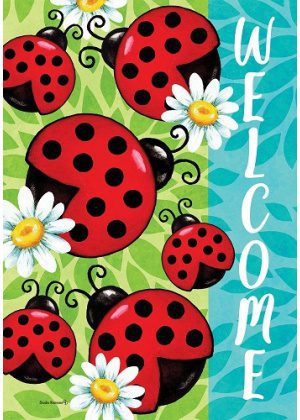 Ladybugs Welcome Flag | Welcome, Spring, Decorative, Flags