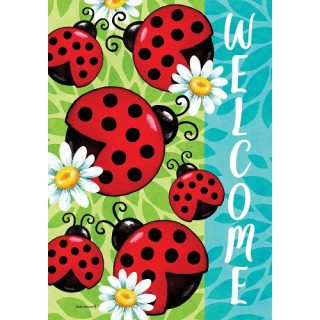 Ladybugs Welcome Flag | Welcome, Spring, Decorative, Flags