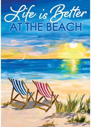 Life at the Beach Flag | Inspirational, Beach, Summer, Lawn, Flags