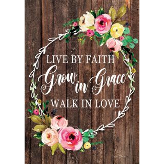 Live by Faith Flag | Inspirational, Floral, Decorative, Lawn, Flags