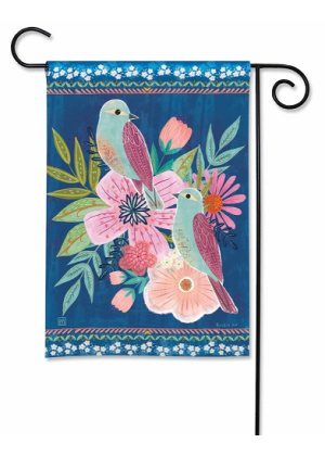 Love Birds Garden Flag | Bird, Floral, Spring, Yard, Garden, Flags