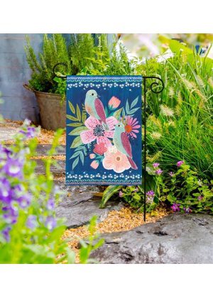 Love Birds Garden Flag | Bird, Floral, Spring, Yard, Garden, Flags