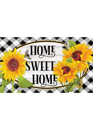 Sunflower Check Doormat | Decorative Doormats | MatMates