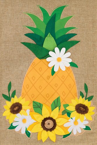 Sunflower Pineapple Flag | Burlap, Spring, Cool, Garden, Flags