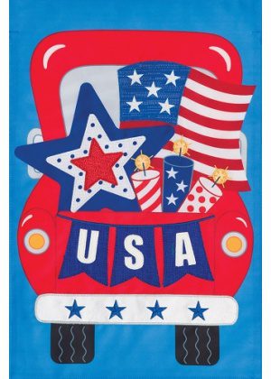 USA Truck Flag | Applique, Patriotic, 4th of July, Cool, Garden, Flag