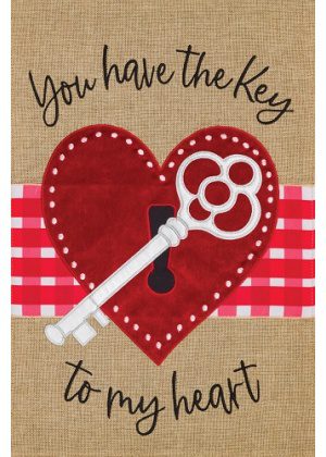 Valentine Key Flag | Burlap, Valentine, Two Sided, Garden, Flags
